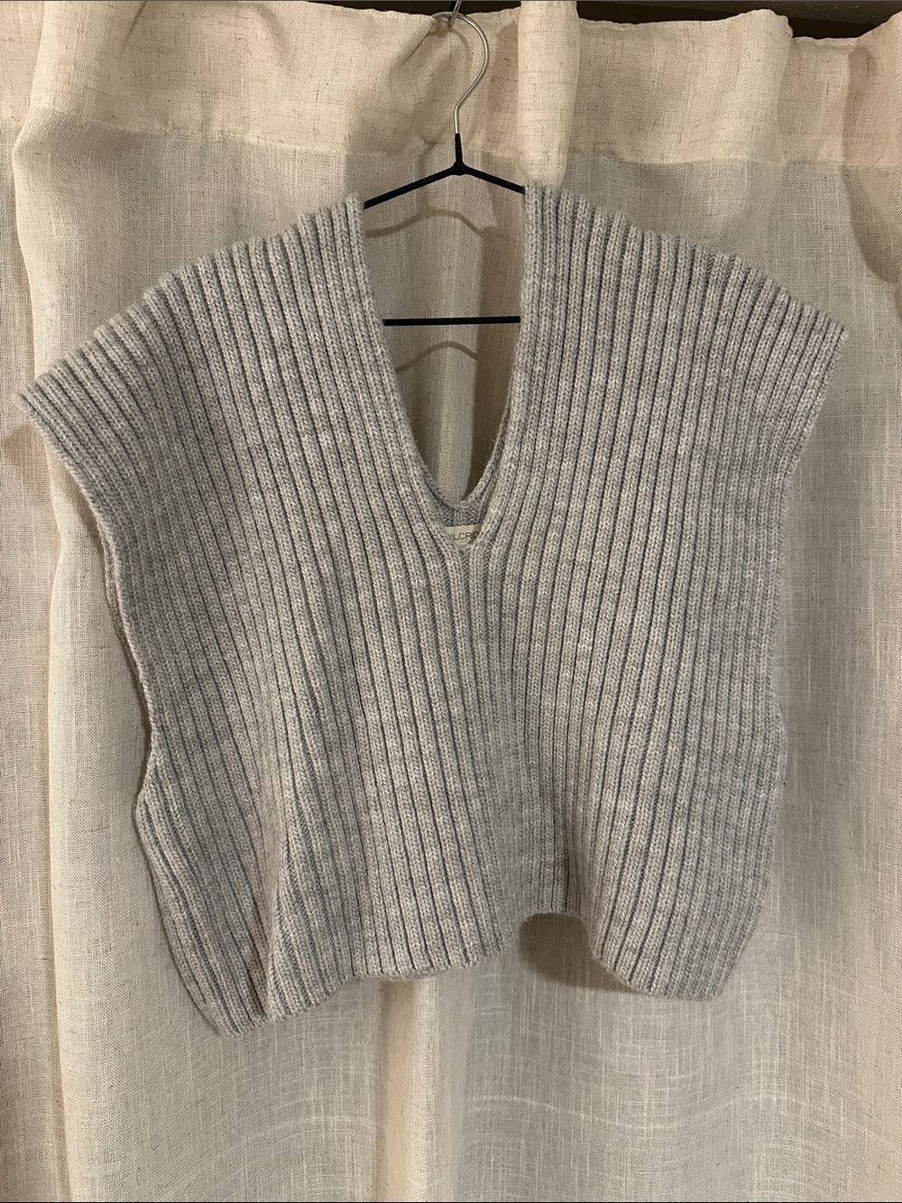 Pilcro Ribbed V-Neck Sweater Vest in Heather Gray